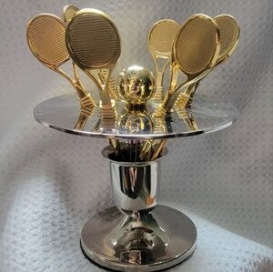 6 brass cocktail forks